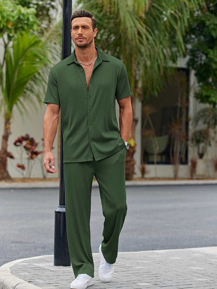 Casual Loose Fit Shirt Sets