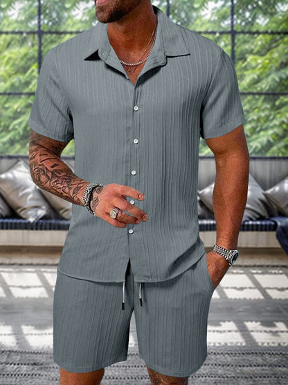 Leisure Textured Shirt Set