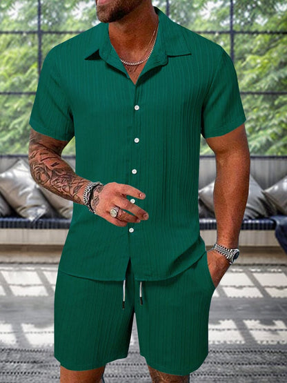 Leisure Textured Shirt Set