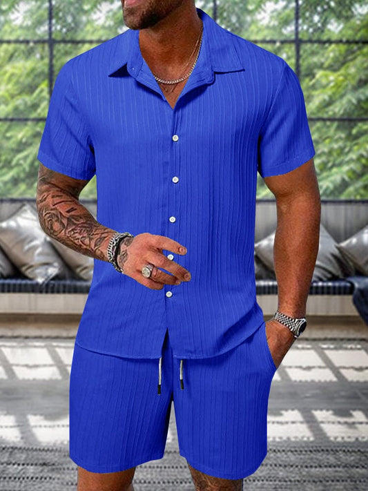 Leisure Textured Shirt Set